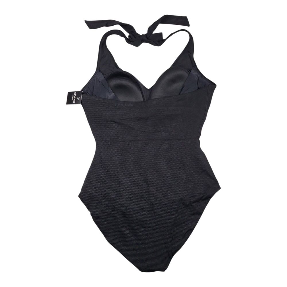 Spanx Shaping Halter One Piece Swimsuit Very Black 50684R XL - Picture 2 of 8
